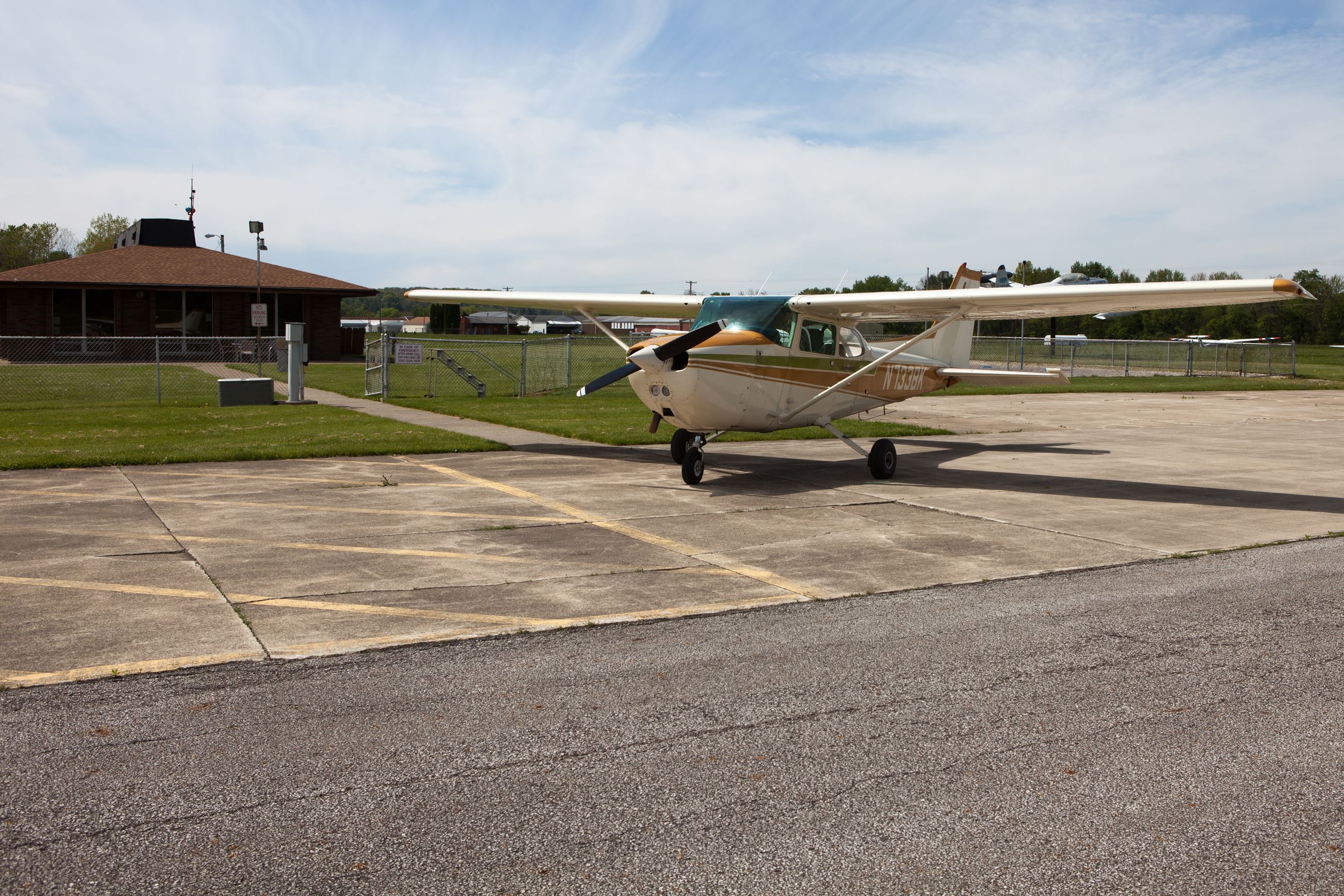 Yellow and white airplane