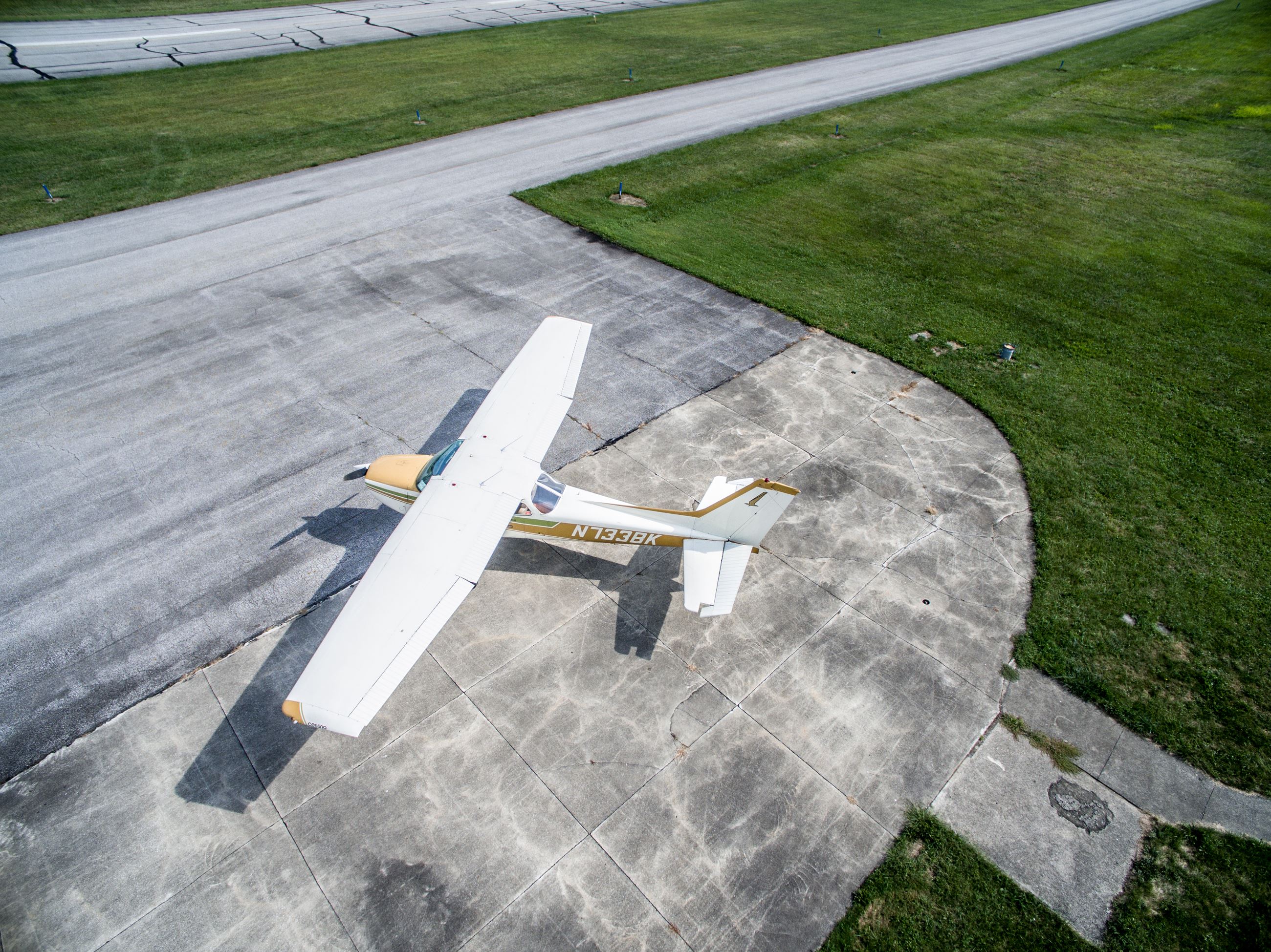 Yellow and white airplane