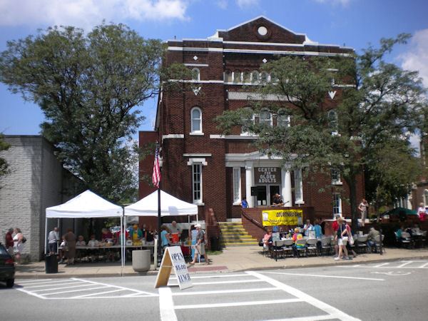 Rib Festival Booths in front of Center for Older Adults