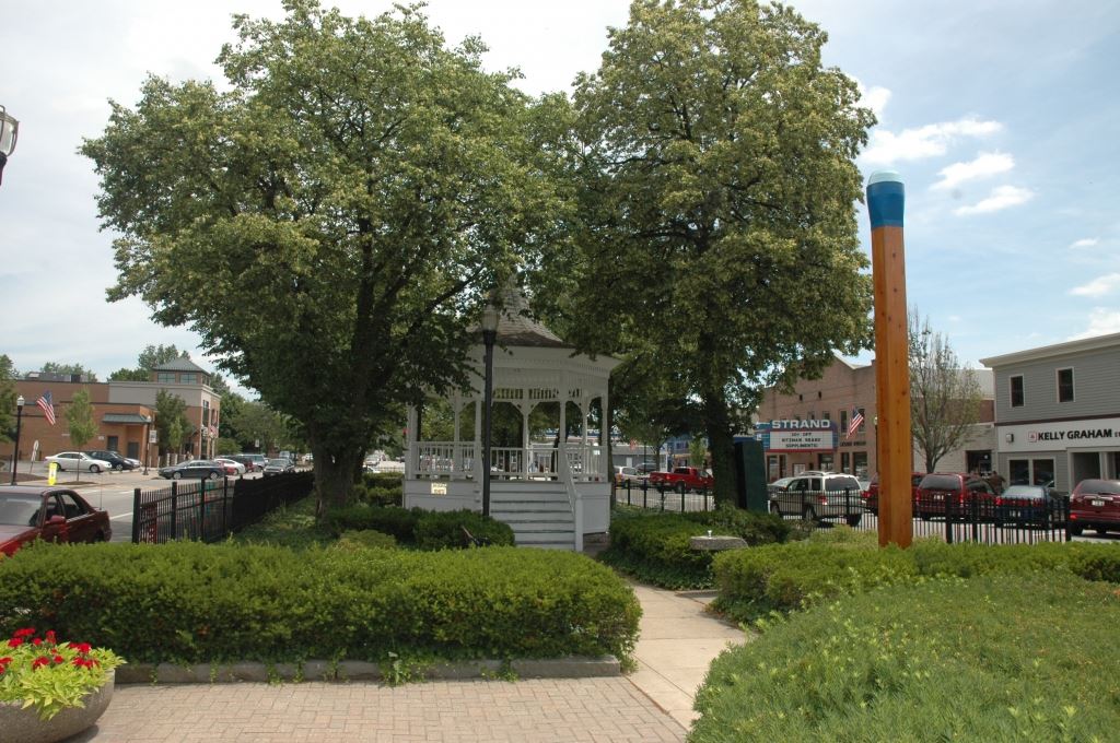 Blue Tip Match Next to Gazebo