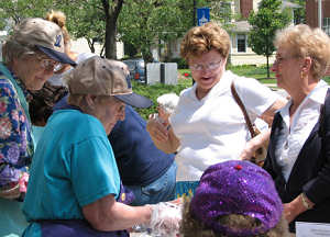 Woman at outdoor event.