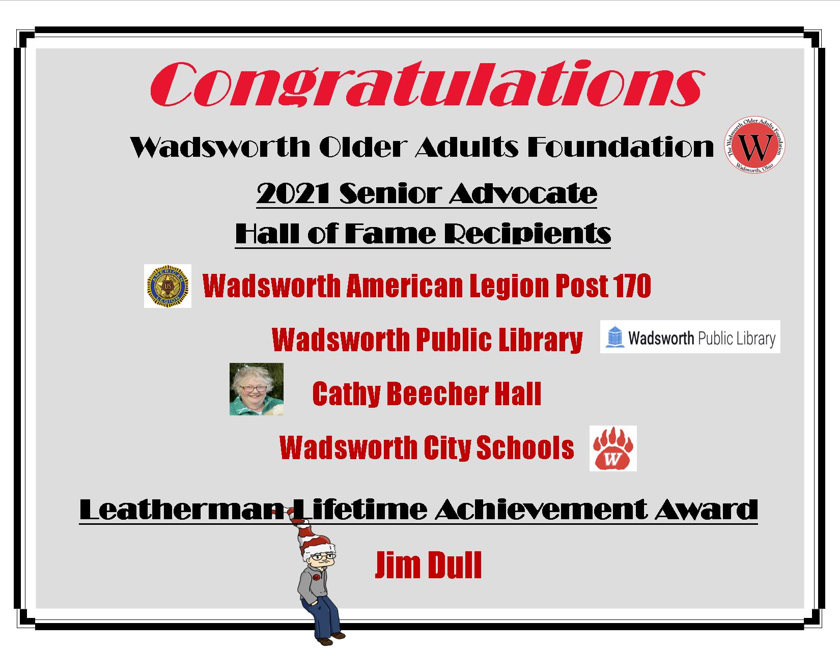 2022 HOF - Congratulations Recipients