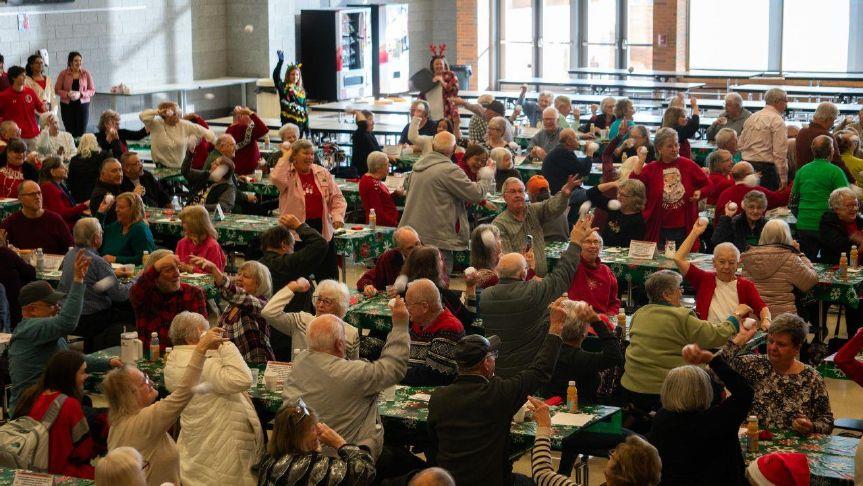 Snowball fight in Cafeteria