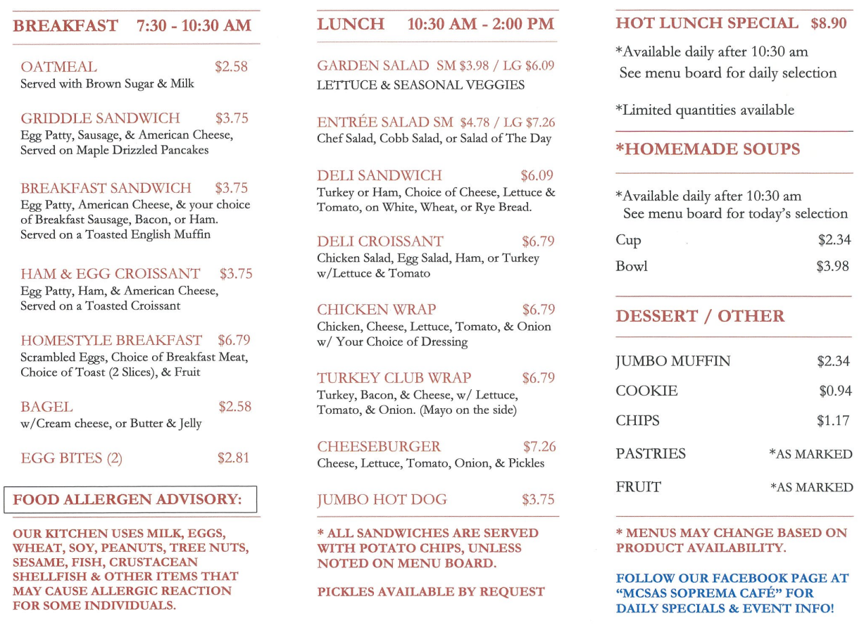 New 2026 Cafe Menu - Page 2